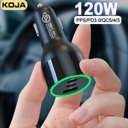 Chargeur de voiture USB C à 3 ports 120W QC5.0 PD 100W PPS 45W 30W QC3.0 18W pour MacBook Iphone 13