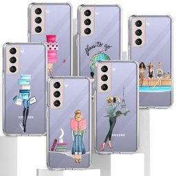 AZOLE-Coque de téléphone transparente pour fille et femme étui de voyage souple pour Samsung Galaxy