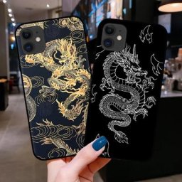 Coque de téléphone en silicone avec motif de dragon chinois étui vintage à la mode pour iPhone 12