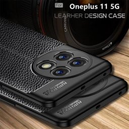 Coque de téléphone antichoc en cuir TPU souple pare-chocs arrière Oneplus 11 5G nouveau