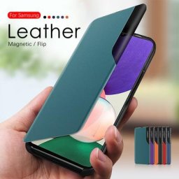 Étui à rabat en cuir avec fenêtre Smart View pour Samsung Galaxy A22 5G 6.6 "" Samsung A22 A 22