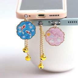 Bouchon anti-poussière Koi bleu pour iPhone bouchon de protection anti-poussière bouchon de port