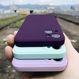 Coque de téléphone apple en Silicone liquide étui de luxe souple et résistant aux chocs carré