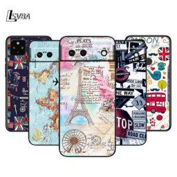 Coque de téléphone avec motif carte du monde étui de voyage pour Google Pixel 7 6 5 5A 4 4A XL Pro