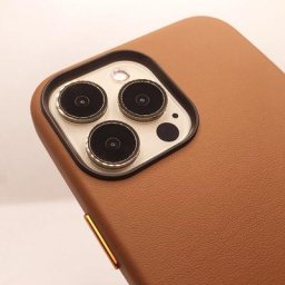 Coque de téléphone en cuir véritable avec bouton en métal coque arrière originale pour iPhone 13 12