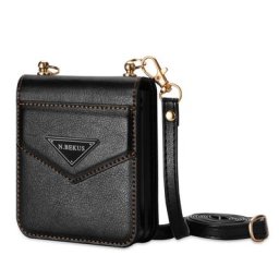 Étui portefeuille en cuir solide pour Samsung Galaxy Z Flip 3 Flip4 housse pliante dragonne