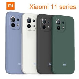 Xiaomi-Coque en silicone liquide avec logo coque pour MI 11 11X 11 lite 11Pro 11 Ultra