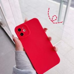 Coque de téléphone souple en silicone rouge pour iPhone coque de protection Capa coque de dessin