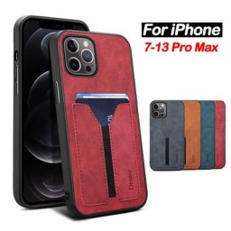 Coque de téléphone portefeuille avec poche pour cartes coque arrière en cuir iPhone 14 13 12 Mini