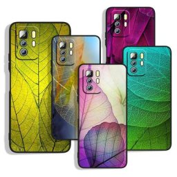 Coque de téléphone souple en silicone avec feuille verte coque noire pour Xiaomi Redmi Note 11S 11T