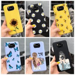Coque souple en Silicone avec motif floral pour Xiaomi compatible Poco X3 NFC 6.67 pouces