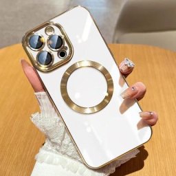 Magsafe – coque magnétique en Silicone souple avec protection d'objectif pour iPhone pour modèles