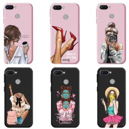 Coque de téléphone en silicone à motifs de filles douces mignonnes coque pour Xiaomi Redmi 6