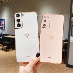 Coque de téléphone plaquée carrée Love Coussins coque pour Samsung Galaxy S21 S20 S22 S23 S8 S9 S10