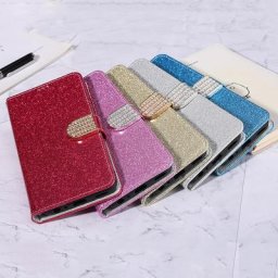 Étui portefeuille en cuir à rabat diamant pailmétrage pour Samsung Galaxy A24 A34 A54 M14 M54