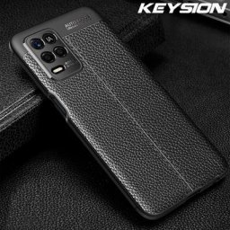 KEYSION – coque antichoc en silicone pour Realme 8 5G 8 Pro Q3 V13 texture cuir pour OPPO Reno