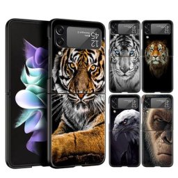 Coque de téléphone portable pliable noire et rigide étui de luxe pour Samsung Galaxy Z Flip 3 4