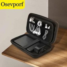 Étui rigide pour batterie externe boîtier de stockage rigide pour disque dur câble USB étui de