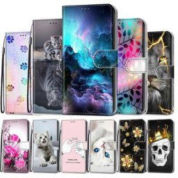 Étui portefeuille à rabat en cuir joli sac à fleurs pour Samsung Galaxy A10 A10s A20 A20e A20s A30