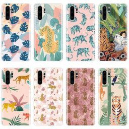 Coque arrière en silicone pour Huawei P20 Lite P Smart Plus 2019 étui souple motif léopard et tigre
