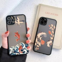 Coque de téléphone antichoc de style chinois Crane and Koi coque arrière pour iPhone 11 12 14 13
