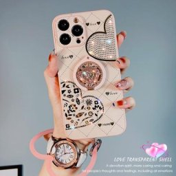 Coque de téléphone avec biscuits et diamant scintillant porte-bague Bling coque luxueuse bracelet