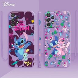 Coque de téléphone en pton liquide Stitch Cartoon coque pour Samsung Galaxy A50s A21s A73 A72 A51