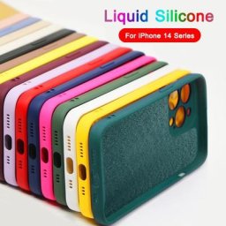 Coque de téléphone en liquide de Silicone pour iPhone nouvelle coque carrée marron souple