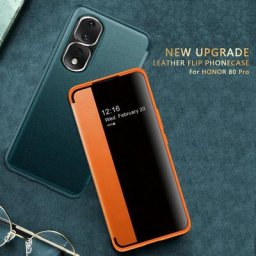 Housse à rabat en cuir PU pour téléphone Huawei HONOR 80 PRO 5G étui de luxe avec fenêtre pour