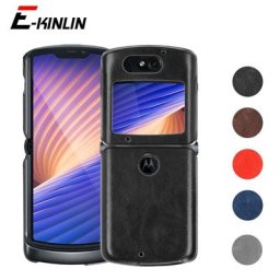 Coque arrière de luxe en cuir Litchi pour Motorola Moto Razr 5G étui de téléphone en plastique