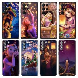 Coque de téléphone en silicone souple noir princesse Raiponce coque pour Samsung Galaxy S22 S21