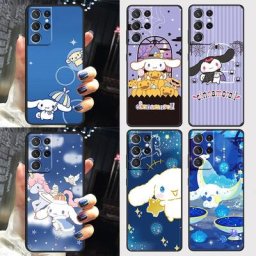 Coque souple noire pour Samsung Galaxy Cinnamoroll Sanurgente S22 S21 S20 FE Ultra Plus S10