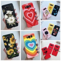 Coque en silicone souple pour Samsung Galaxy S8 S8 + S9 Plus étui de téléphone avec motif de cœur
