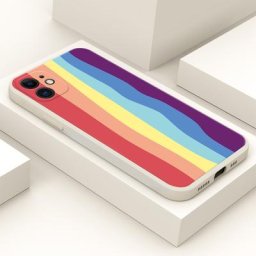 Coque de téléphone en Silicone arc-en-ciel étui à rayures colorées pour Samsung S22 Ultra S21 S20