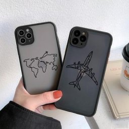 Coque de téléphone drôle de carte de voyage pour iPhone impression d'avion mignon coque arrière en