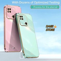 Coque de téléphone pour Xiaomi Redmi 10C couleur unie bord droit placage 6D housse souple