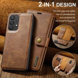 Juste en cuir magnétique avec poignées amovibles pour Samsung Galaxy portefeuille porte-cartes