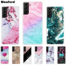 Coque arrière souple en silicone pour Samsung Galaxy marbre coque en TPU S21 FE S21 Plus S21