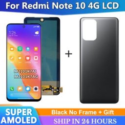 Numériseur d'écran tactile LCD avec cadre Super AMOLED Xiaomi Redmi Note 10 4G 7AG M210 7A