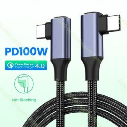 Câble de Charge PD 100W USB type-c pour MacBook Pro double coude QC4.0/3.0 5A Charge rapide 1/2M