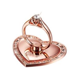 Support de bague de doigt universel en diamant en forme de cœur de luxe support de téléphone