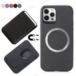 Étui en cuir magnétique pour Samsung S22 Ultra 5G chargeur sans fil Magsafe coque en Fiber de