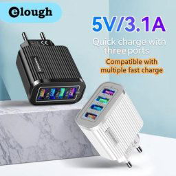 Elough-Chargeur USB Type C Adaptateur de Téléphone à 4 Ports Développement Rapide QC 3.0
