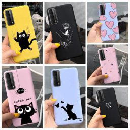 Couple Mobile Téléphone Cas Pour Huawei psmart 2021 Cas Belle Coeur Pare-chocs Couverture Pour