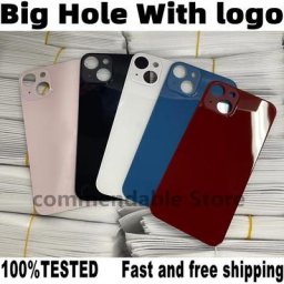 Lot de 10 coques arrière en verre pour iPhone 13 et 13Mini avec logo couvercle de batterie grand