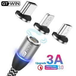 GTWIN – câble Micro USB/type-c 3A magnétique charge rapide pour téléphone portable compatible