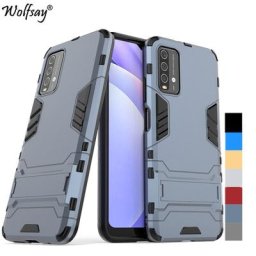 Coque de protection antichoc en Silicone pour Xiaomi Redmi 9T support hybride armure arrière 6.53