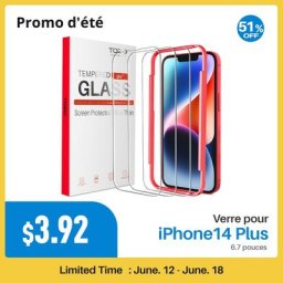 TOZO – protecteur d'écran pour iPhone 3 paquets Film 2.5D en verre trempé Premium dureté 9H