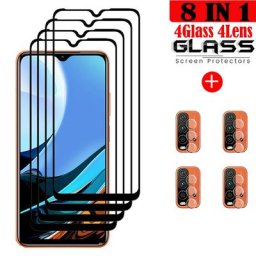 Protecteur d'écran en verre pour Xiaomi Redmi 9T film de caméra couverture de colle complète
