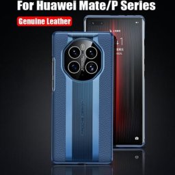 Coque arrière rigide en cuir véritable pour HUAWEI compatible modèles Mate 50 40 30 Pro Plus